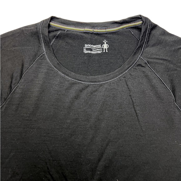 Smartwool Merino Wool Base Layer Top XL Black Long Sleeve EUC - Picture 2 of 7